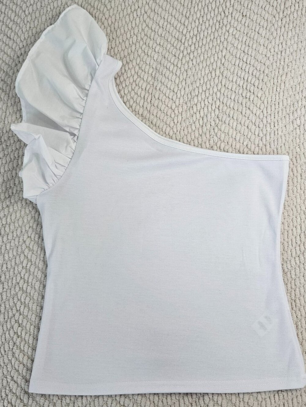 Women's White Blouse one shoulder size Medium